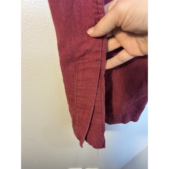 Athleta Retreat Linen Wide Leg Pant Sz 6 Tall CoffeeBerry Beach Coastal Pull On - Picture 6 of 13